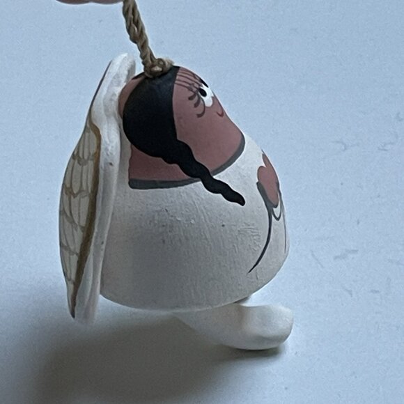 Ceramic Angel Dangle Legs Hanging Christmas Tree Ornament Wings Gold - Picture 4 of 6